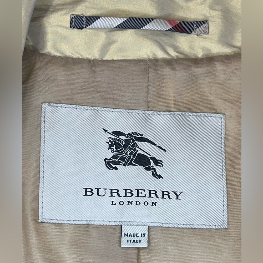 BURBERRY LONDON McKayla Metallic Gold Trench Coat Belted UK 6 / US 4 - Picture 13 of 16